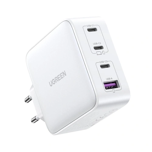 Ładowarka sieciowa GaN UGREEN CD226 3xUSB-C/USB-A 100W PPS biała