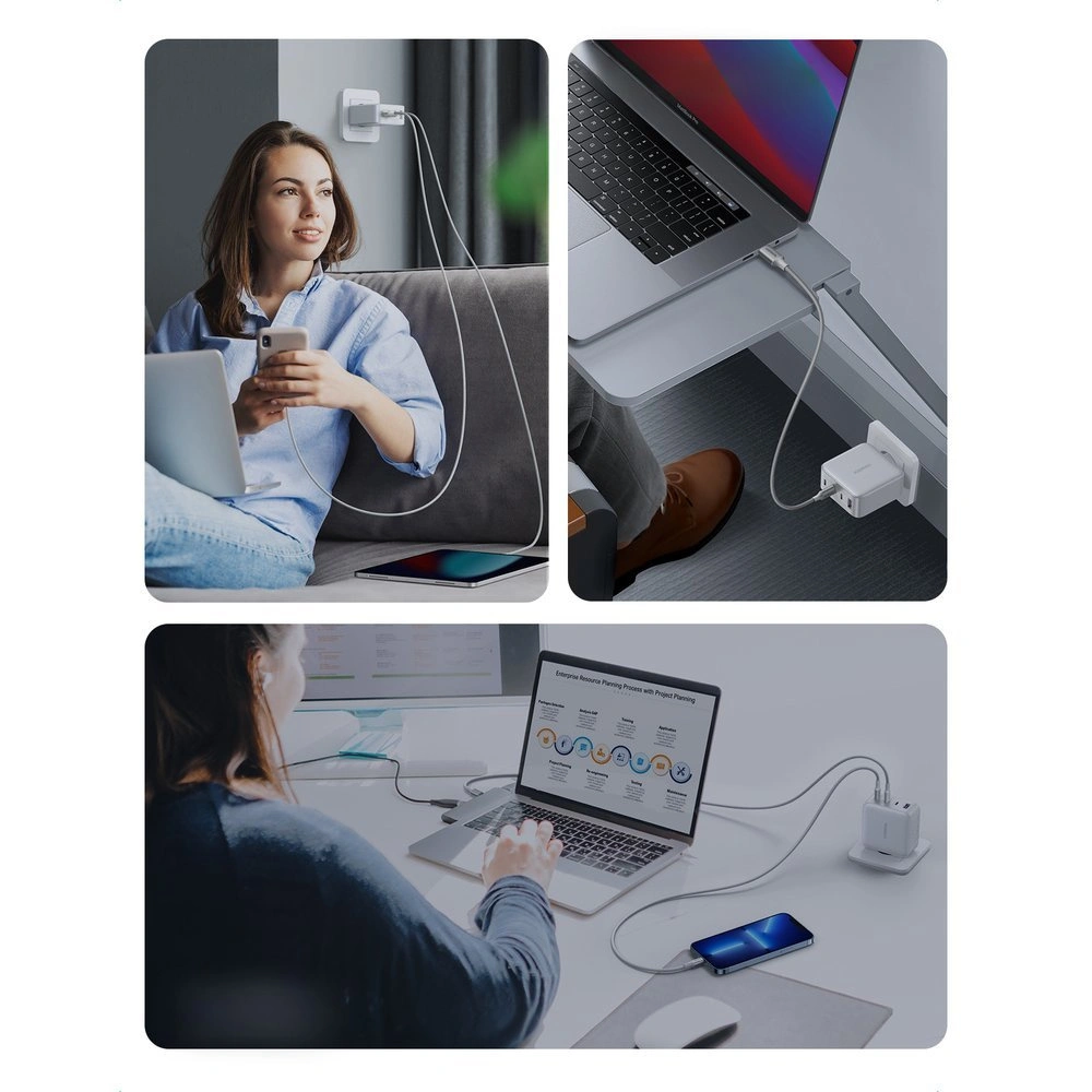 Hurtownia GSM - Încărcătorul de rețea GaN UGREEN CD226 3xUSB-C/USB-A 100W PPS alb - UGR1667 - {ean13} - Hurt