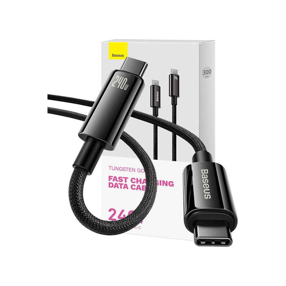 Hurtownia GSM - Kábel Baseus Tungsten Gold USB-C/USB-C 240W 3m (fekete) - BSU4465 - {ean13} - Hurt