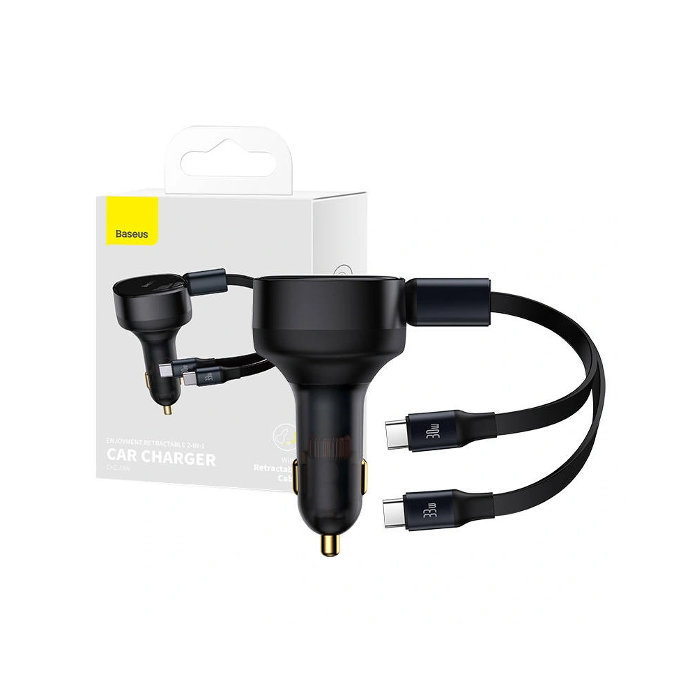 Hurtownia GSM - Autós töltő Baseus Enjoyment 33W + USB-C kábelek (fekete) - BSU4466 - {ean13} - Hurt