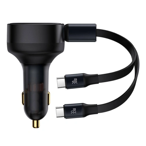 Ładowarka samochodowa Baseus Enjoyment 33W + kable USB-C (czarna)