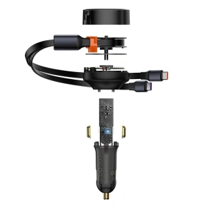 Hurtownia GSM - Autós töltő Baseus Enjoyment 33W + USB-C kábelek (fekete) - BSU4466 - {ean13} - Hurt
