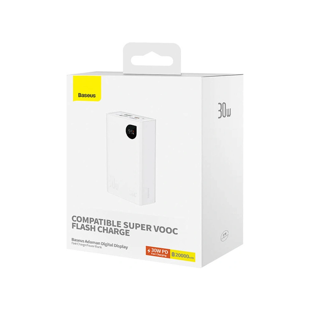 Hurtownia GSM - Powerbank Baseus Adaman 2, 20000mAh, 30W (fehér) - BSU4468 - {ean13} - Hurt