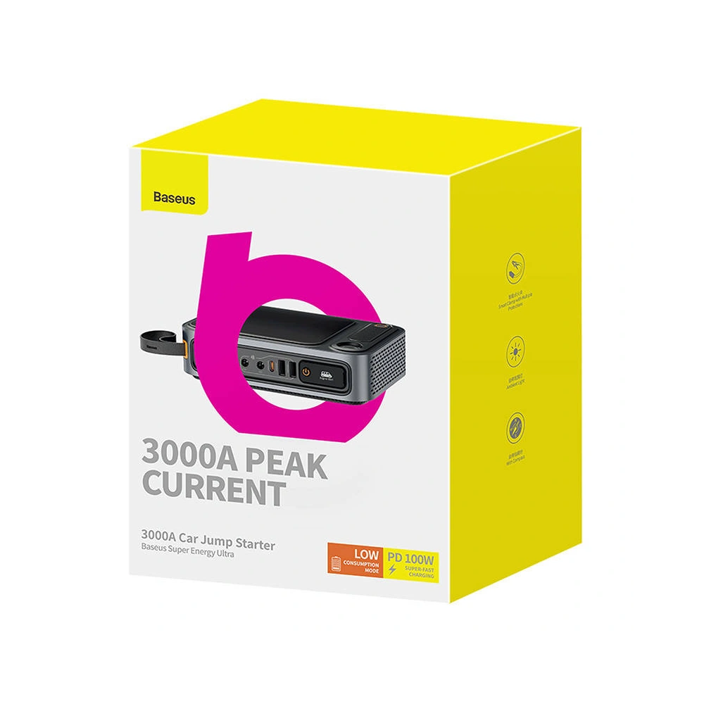 Hurtownia GSM - Powerbank/Startér Baseus Super Energy Ultra Auto Jump Starter, 3000A (černý) - BSU4469 - {ean13} - Hurt
