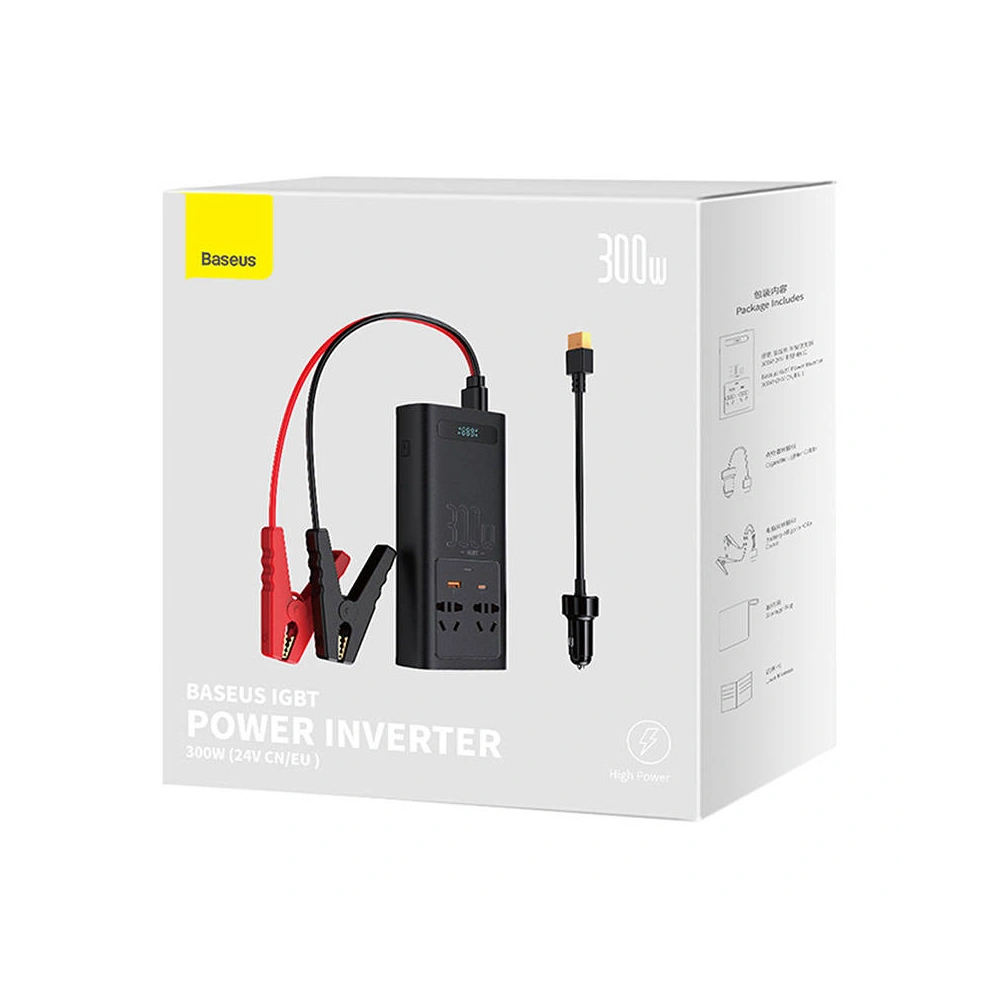 Hurtownia GSM - Autós inverter Baseus 300W, 24V, CN/EU (fekete) - BSU4471 - {ean13} - Hurt