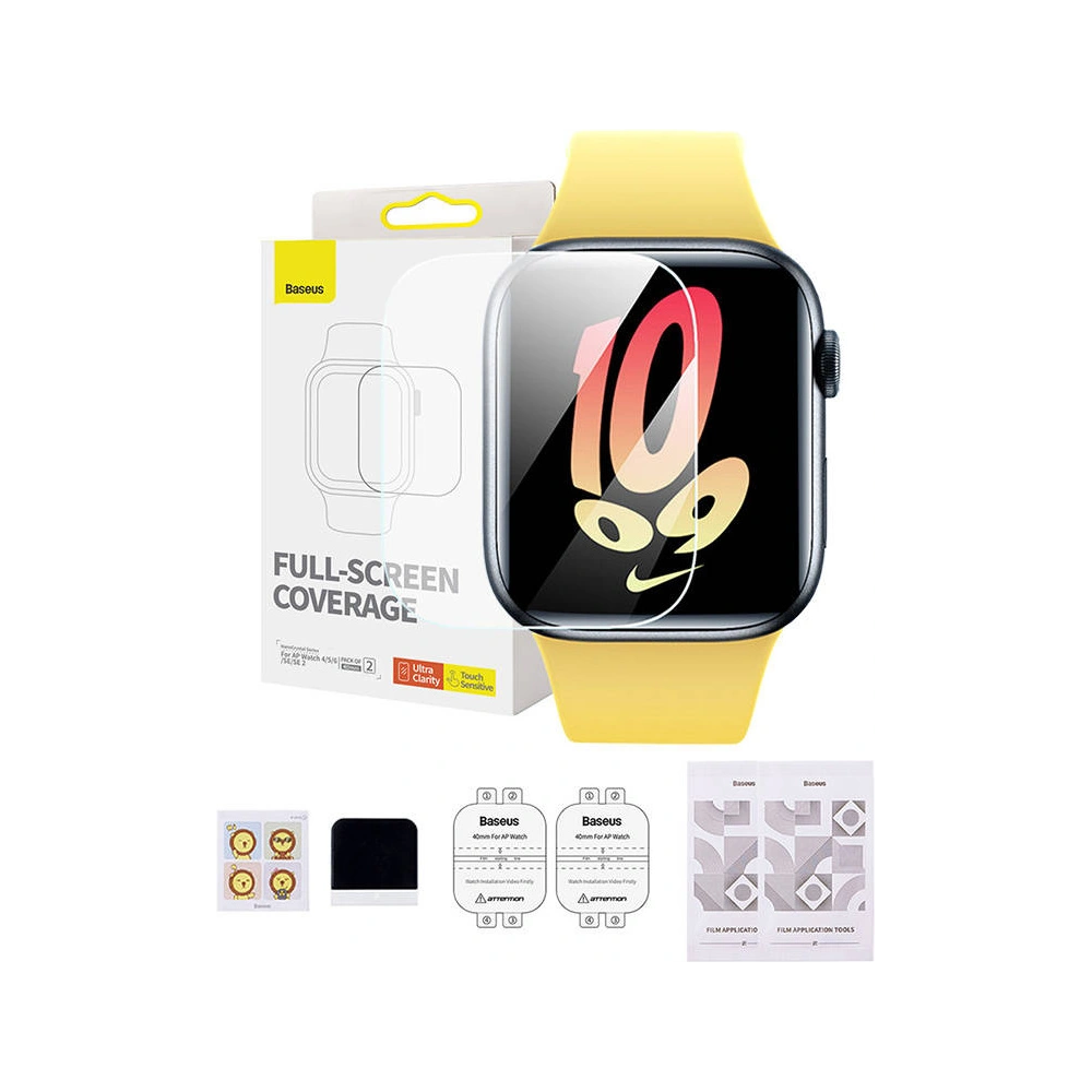 Hurtownia GSM - Képernyő fólia Baseus NanoCrystal 40mm Apple Watch 4/5/6/SE/SE 2 40mm Átlátszó - BSU4485 - {ean13} - Hurt