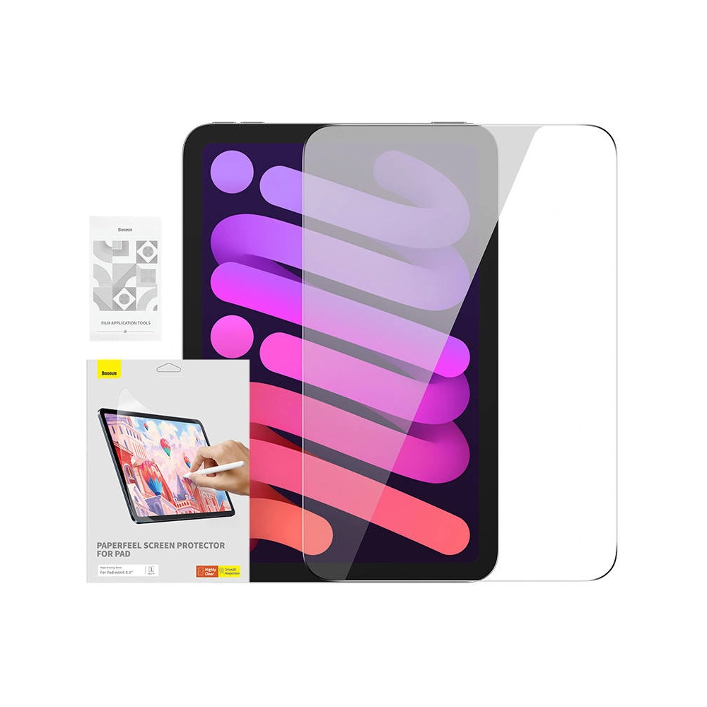 Hurtownia GSM - Képernyőfólia Baseus Paperfeel Apple iPad mini 2021 (6. generáció) / iPad mini 8.3" 2024 7gen Clear - BSU4490 - {ean13} - Hurt