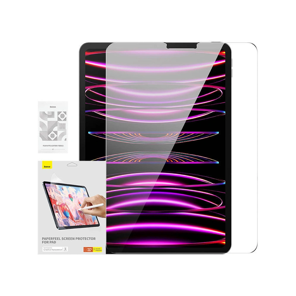 Wholesale Folia na ekran Baseus Paperfeel Apple iPad Air 10.9 2020/2022 (4 i 5 gen) / iPad Pro 11 2018/2020/2021/2022 (1., 2., 3. i 4. gen) / iPad Air 11 2024 (6 gen) Clear - BSU4493 - {ean13} - Hurt
