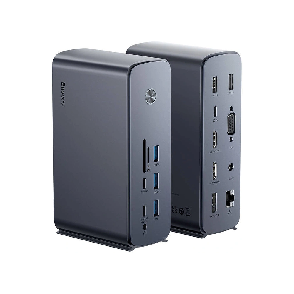 Hurtownia GSM - Adapter Hub Baseus UnionJoy USB-C/HDMI4K@60Hz - 2xDP4K@60Hz - USB3.0 - 3xUSB-C 3.0 - 2xUSB2.0 - 2xPD - PC - RJ45 - SD/TF - 3.5mm - DC - BSU4496 - {ean13} - Hurt