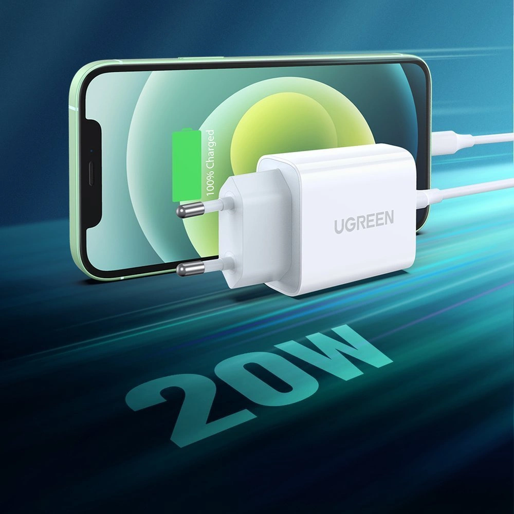 Hurtownia GSM - UGREEN 60450 USB-C hálózati töltő Power Delivery 3.0 Gyors Töltés 4.0+ 20W 3A fehér - UGR1668 - {ean13} - Hurt