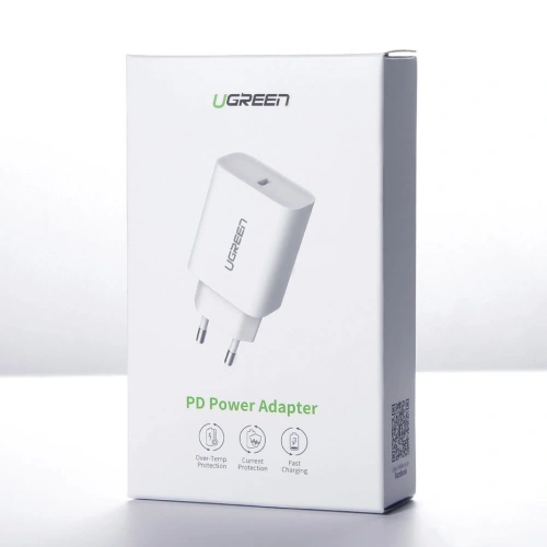 Ładowarka sieciowa UGREEN 60450 USB-C Power Delivery 3.0 Quick Charge 4.0+ 20W 3A biały