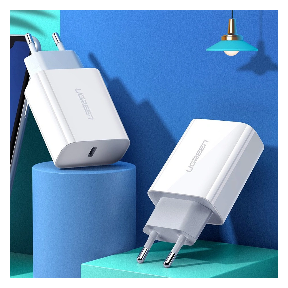 Hurtownia GSM - UGREEN 60450 USB-C hálózati töltő Power Delivery 3.0 Gyors Töltés 4.0+ 20W 3A fehér - UGR1668 - {ean13} - Hurt