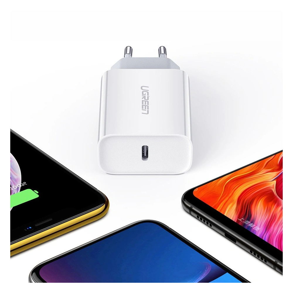 Hurtownia GSM - UGREEN 60450 USB-C hálózati töltő Power Delivery 3.0 Gyors Töltés 4.0+ 20W 3A fehér - UGR1668 - {ean13} - Hurt