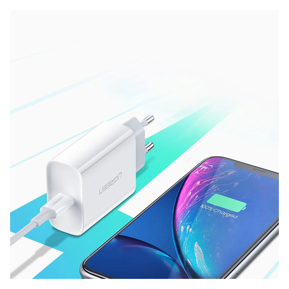 Hurtownia GSM - UGREEN 60450 USB-C hálózati töltő Power Delivery 3.0 Gyors Töltés 4.0+ 20W 3A fehér - UGR1668 - {ean13} - Hurt