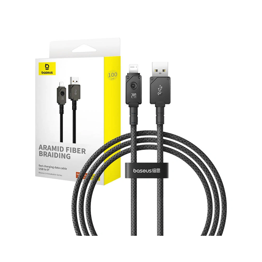 Hurtownia GSM - Cablul Baseus Unbreakable Series USB-A/Lightning 2.4A 1m (Negru) - BSU4498 - {ean13} - Hurt