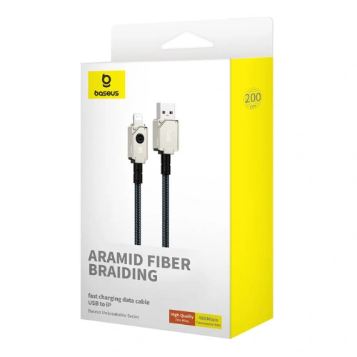 Kabel Baseus Unbreakable Series USB-A/Lightning 2.4A 2m (granatowy)