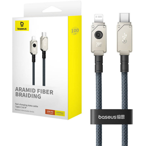 Baseus Distributor - 6932172633189 - BSU4502 - Baseus Unbreakable Series USB-C/Lightning Cable 2.4A 1m (navy blue) - B2B homescreen