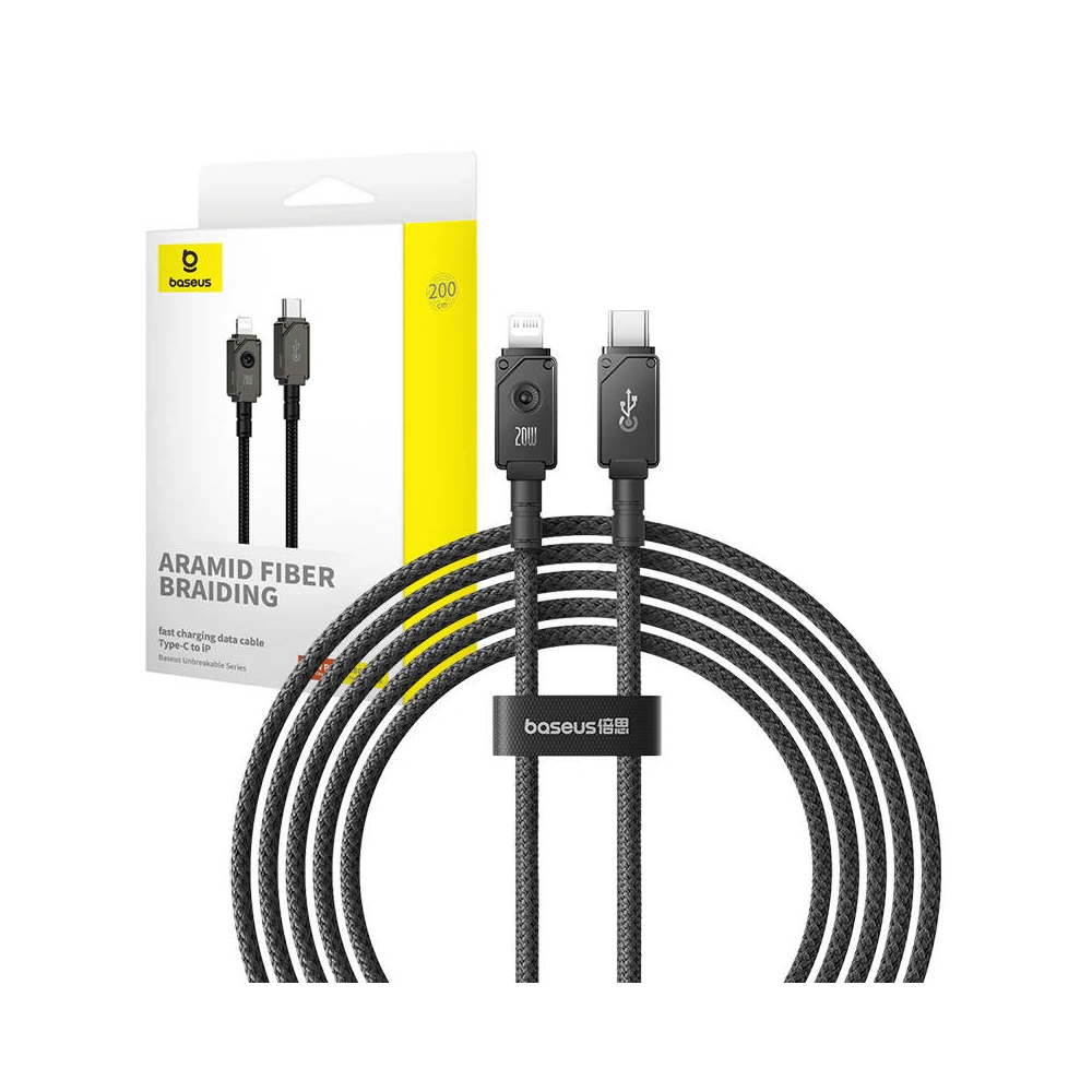 Hurtownia GSM - Kabel Baseus Unbreakable Series USB-C/Lightning 20W 2m (Černý) - BSU4503 - {ean13} - Hurt