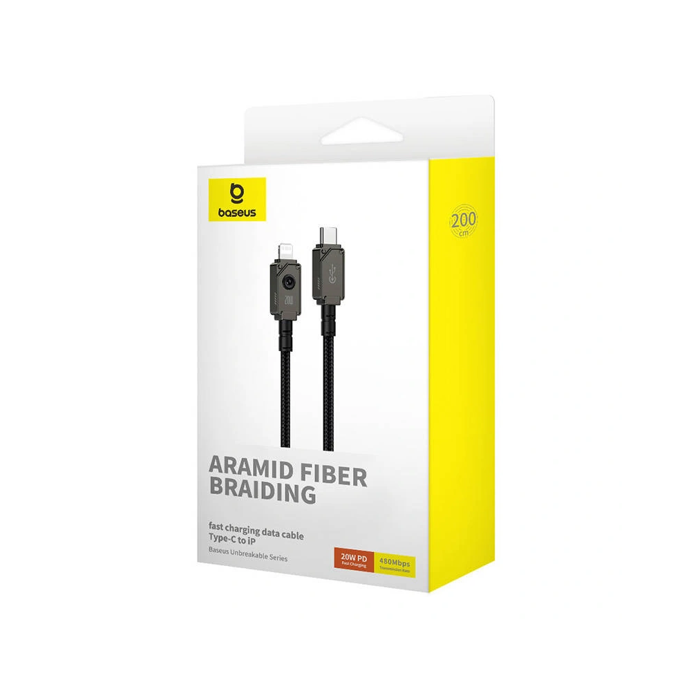 Hurtownia GSM - Kabel Baseus Unbreakable Series USB-C/Lightning 20W 2m (Černý) - BSU4503 - {ean13} - Hurt