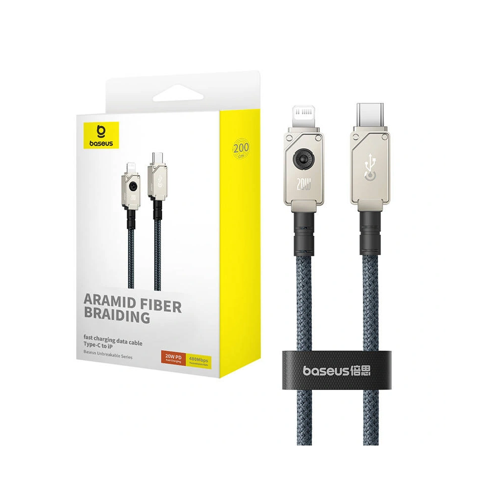 Hurtownia GSM - Kabel Baseus Unbreakable Series USB-C/Lightning 20W 2m (námořnická modř) - BSU4504 - {ean13} - Hurt