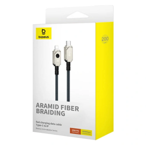 Kabel Baseus Unbreakable Series USB-C/Lightning 20W 2m (granatowy)