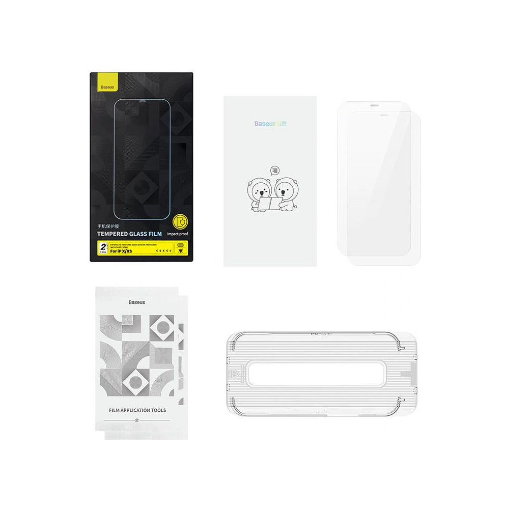 Hurtownia GSM - Sticlă securizată Baseus Crystal 0.3mm Apple iPhone XS/X [2 PACK] - BSU4510 - {ean13} - Hurt