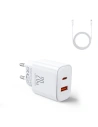 Wholesale Joyroom JR-TCF05 Wall Charger USB-C/USB-A 20W white + USB-C/Lightning Cable 1m - JYR774 - {ean13} - Hurt
