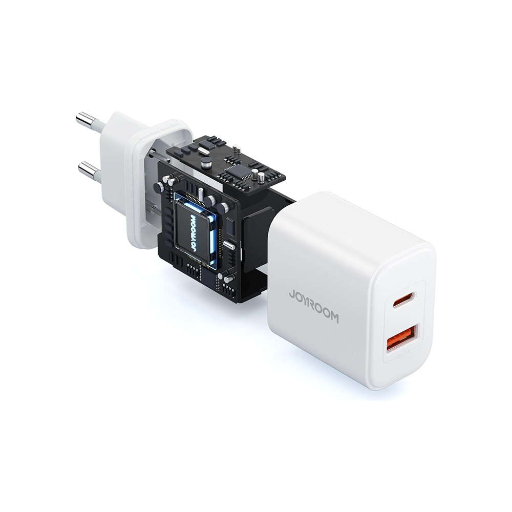 Wholesale Joyroom JR-TCF05 Wall Charger USB-C/USB-A 20W white + USB-C/Lightning Cable 1m - JYR774 - {ean13} - Hurt