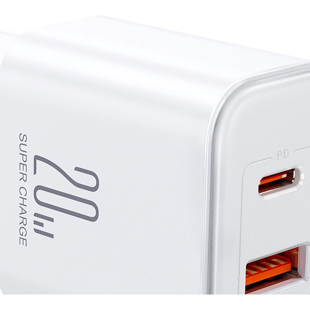 Wholesale Joyroom JR-TCF05 Wall Charger USB-C/USB-A 20W white + USB-C/Lightning Cable 1m - JYR774 - {ean13} - Hurt