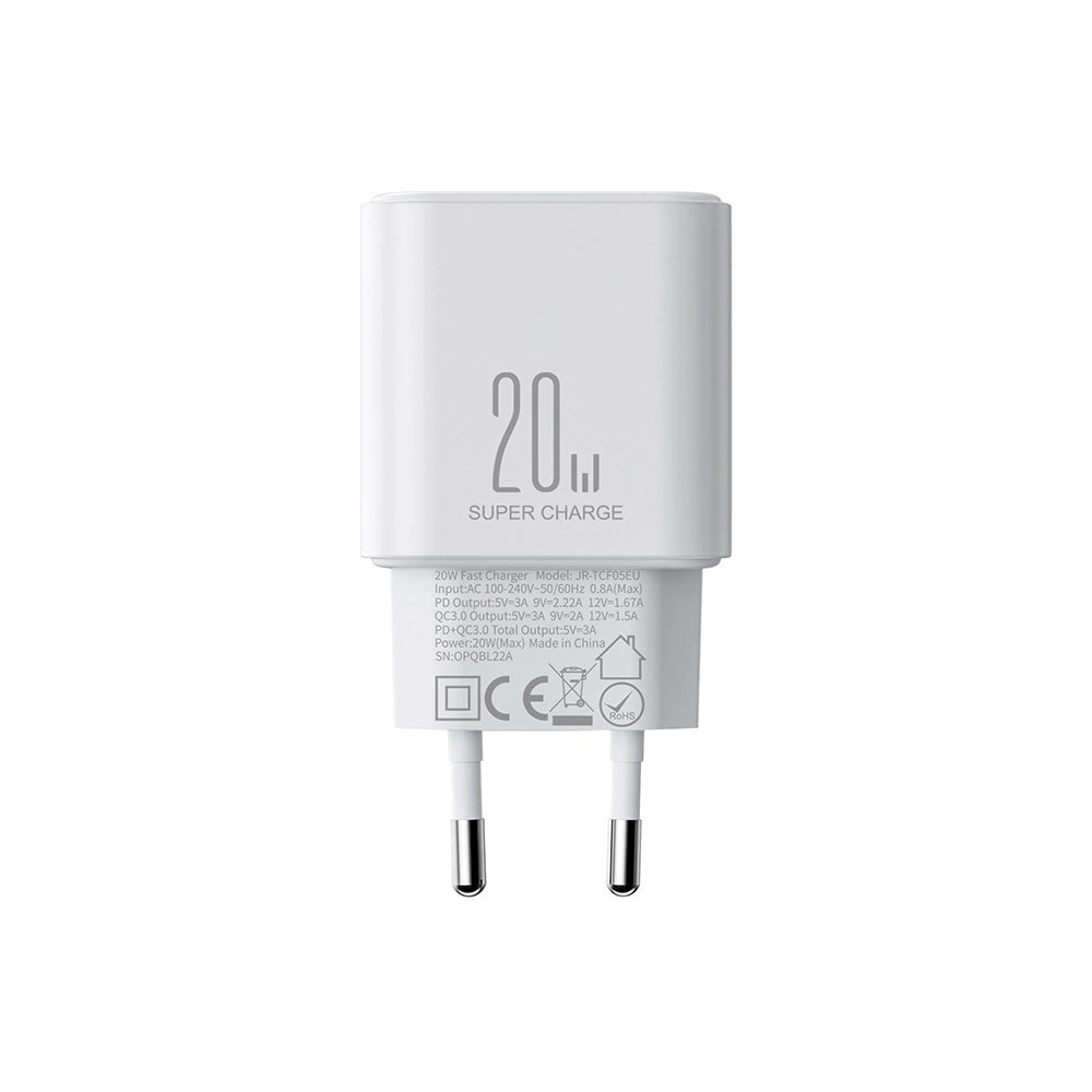 Wholesale Joyroom JR-TCF05 Wall Charger USB-C/USB-A 20W white + USB-C/Lightning Cable 1m - JYR774 - {ean13} - Hurt