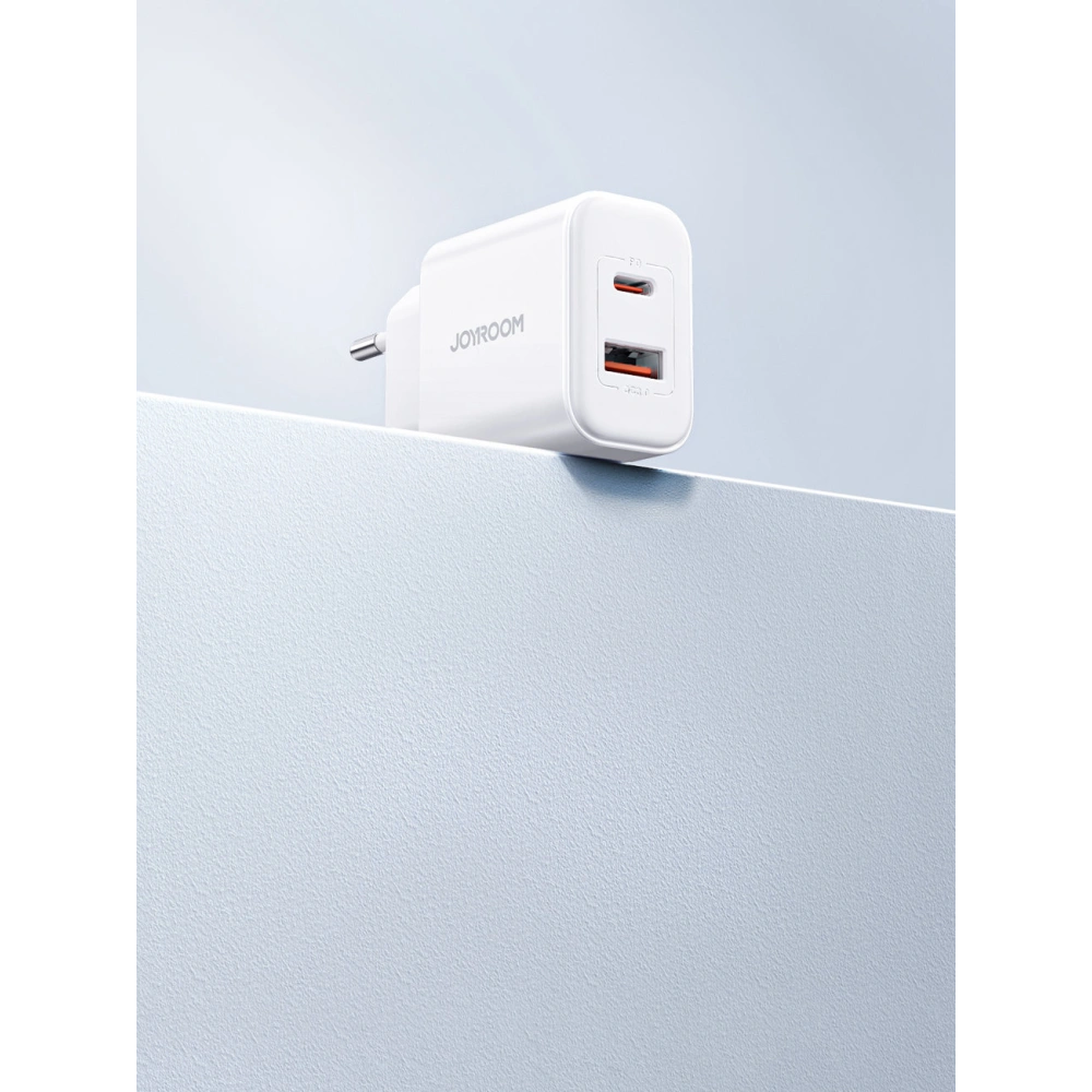Wholesale Joyroom JR-TCF05 Wall Charger USB-C/USB-A 20W white + USB-C/Lightning Cable 1m - JYR774 - {ean13} - Hurt