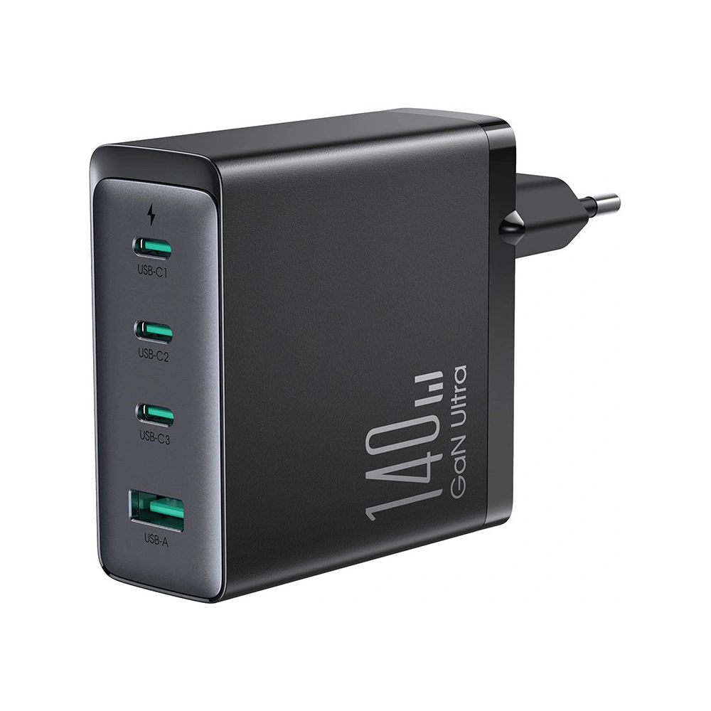 Wholesale Joyroom JR-TCG05EU GaN Wall Charger 3x USB-C/USB-A 140W black + USB-C/USB-C Cable 240W 1.2m - JYR775 - {ean13} - Hurt