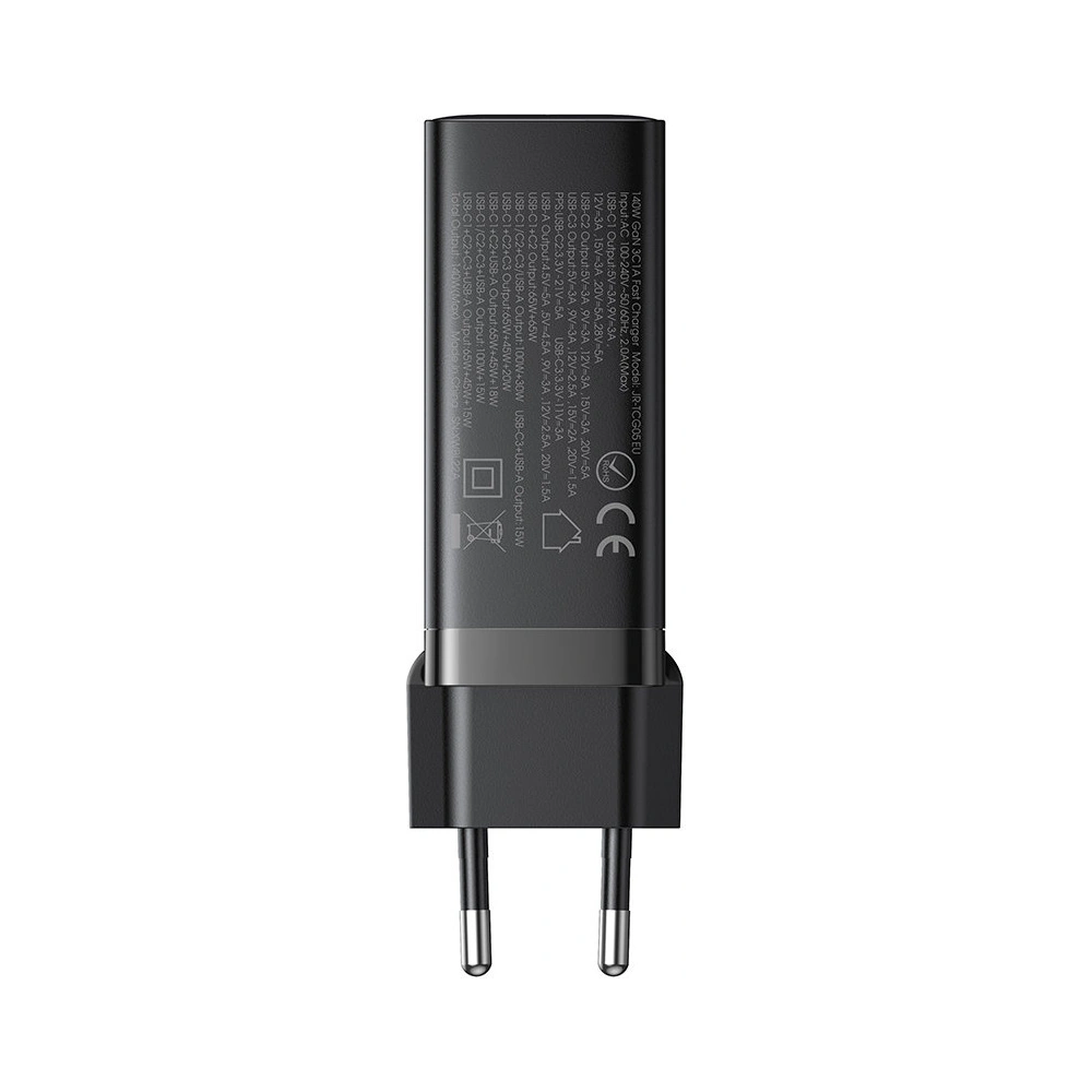 Wholesale Joyroom JR-TCG05EU GaN Wall Charger 3x USB-C/USB-A 140W black + USB-C/USB-C Cable 240W 1.2m - JYR775 - {ean13} - Hurt