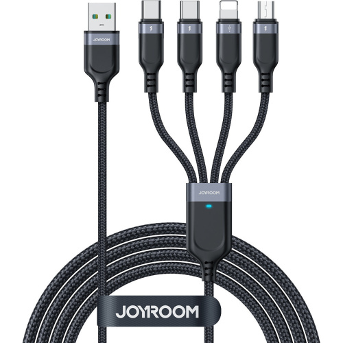 Joyroom Distributor - 6956116758639 - JYR776 - Joyroom S-1T4018A18 4w1 USB-A/2x USB-C - Lightning - microUSB Cable 1.2m black - B2B homescreen