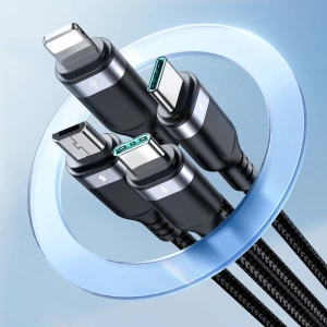 Hurtownia GSM - Kabel Joyroom S-1T4018A18 4w1 USB-A/2x USB-C - Lightning - microUSB 1.2m schwarz - JYR776 - {ean13} - Hurt