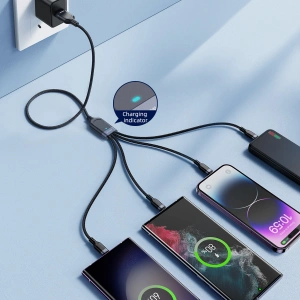 Hurtownia GSM - Kábel Joyroom S-1T4018A18 4w1 USB-A/2x USB-C - Lightning - microUSB 1.2m fekete - JYR776 - {ean13} - Hurt