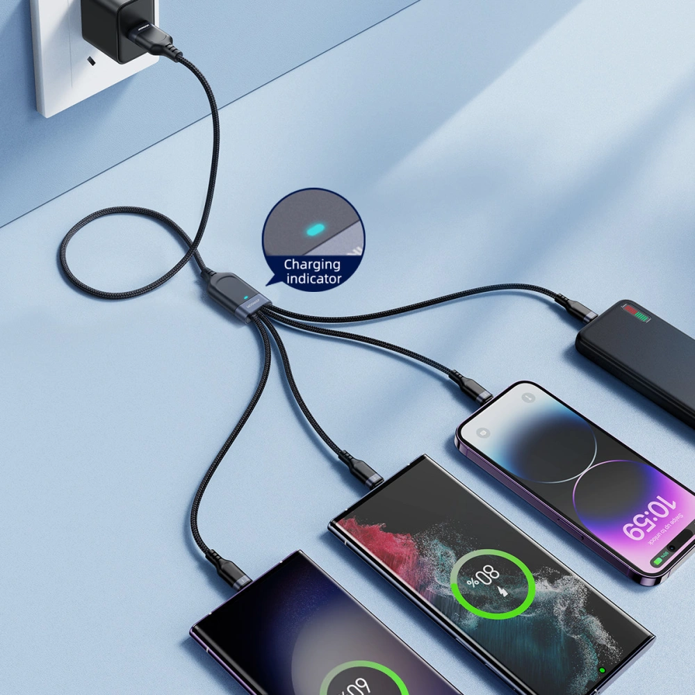Hurtownia GSM - Kabel Joyroom S-1T4018A18 4w1 USB-A/2x USB-C - Lightning - microUSB 1.2m schwarz - JYR776 - {ean13} - Hurt