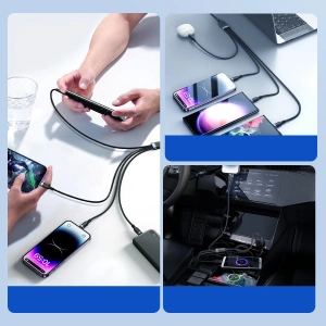Hurtownia GSM - Kábel Joyroom S-1T4018A18 4w1 USB-A/2x USB-C - Lightning - microUSB 1.2m fekete - JYR776 - {ean13} - Hurt