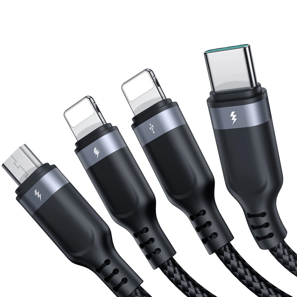 Hurtownia GSM - Kabel Joyroom S-1T4018A18 4w1 USB-A/USB-C - 2x Lightning - microUSB 1.2m schwarz - JYR777 - {ean13} - Hurt