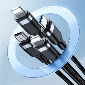 Wholesale Joyroom S-1T4018A18 4w1 USB-A/USB-C - 2x Lightning - microUSB Cable 1.2m black - JYR777 - {ean13} - Hurt