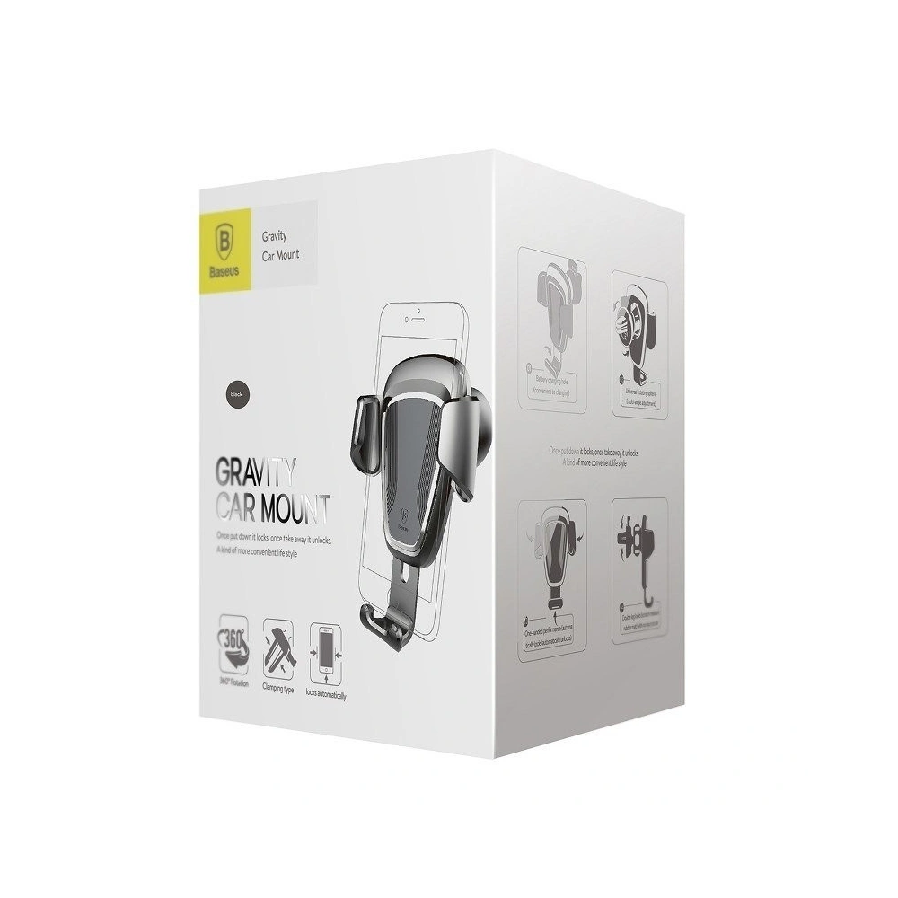Hurtownia GSM - Uchwyt grawitacyjny Baseus pe grila de ventilație negru - BSU105BLK - {ean13} - Hurt