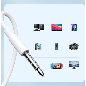 Joyroom JR-EW01 mini jack Earphones with controller white