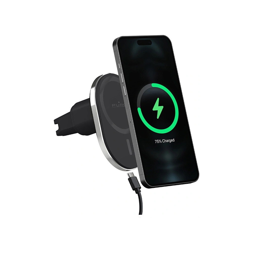 Hurtownia GSM - Suport auto cu încărcător wireless MagSafe PURO MagPro (negru) - PUR722 - {ean13} - Hurt
