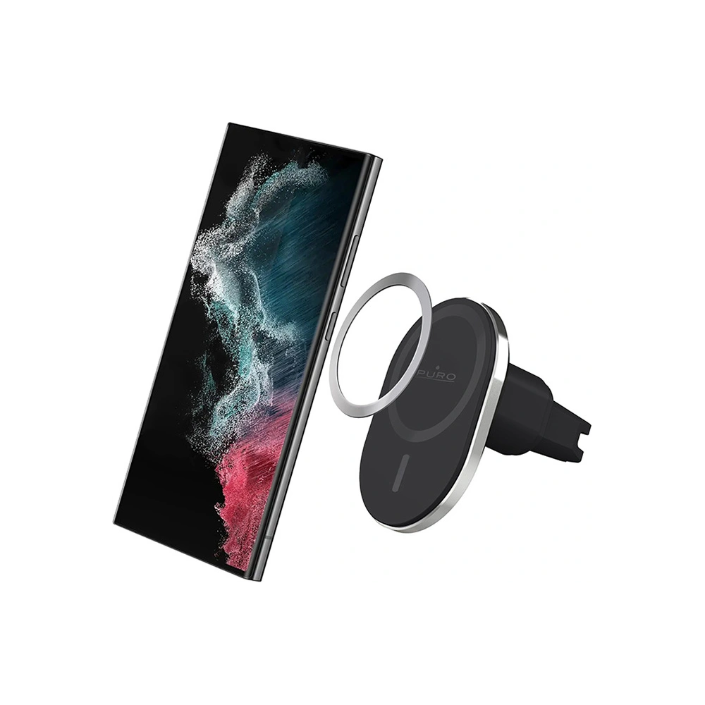 Hurtownia GSM - MagSafe vezeték nélküli töltővel ellátott autós tartó PURO MagPro Car Holder (fekete) - PUR722 - {ean13} - Hurt