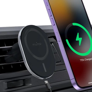 Hurtownia GSM - MagSafe Autohalterung mit kabellosem Ladegerät PURO MagPro Car Holder (schwarz) - PUR722 - {ean13} - Hurt