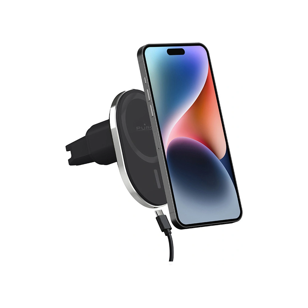 Hurtownia GSM - MagSafe vezeték nélküli töltővel ellátott autós tartó PURO MagPro Car Holder (fekete) - PUR722 - {ean13} - Hurt