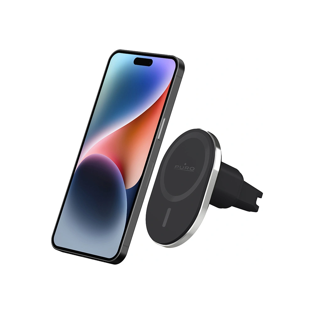 Hurtownia GSM - MagSafe vezeték nélküli töltővel ellátott autós tartó PURO MagPro Car Holder (fekete) - PUR722 - {ean13} - Hurt
