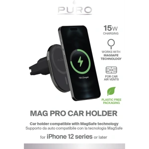 Hurtownia GSM - MagSafe Autohalterung mit kabellosem Ladegerät PURO MagPro Car Holder (schwarz) - PUR722 - {ean13} - Hurt
