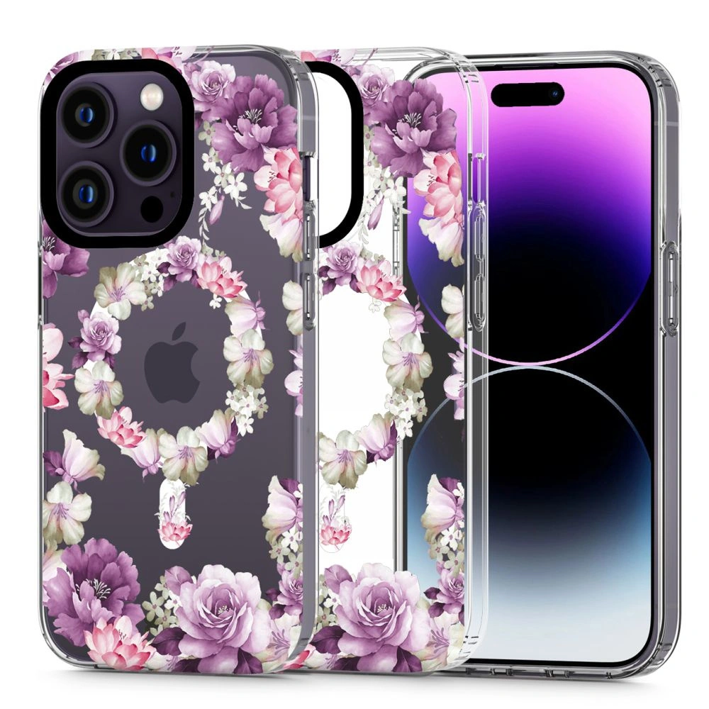 Hurtownia GSM - Etui Tech-Protect Magmood MagSafe Apple iPhone 14 Pro Růžové květiny - THP2141 - {ean13} - Hurt