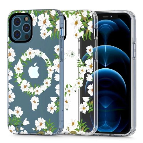 Etui Tech-Protect Magmood MagSafe Apple iPhone 12/12 Pro White Daisy